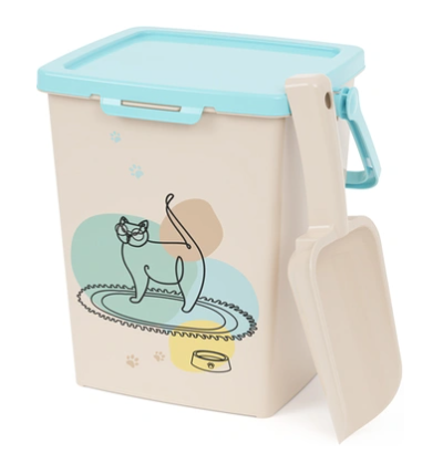 Купить alta Мур-Мяу контейнер с замком пластиковый для корма для кошек, белый