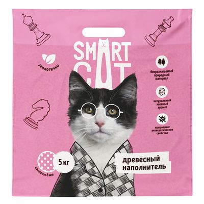 Купить smart cat древесный наполнитель для кошек (пеллеты 8 мм)