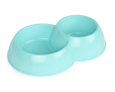 ALTA миска пластиковая, двойная для собак и кошек, бирюзовая
