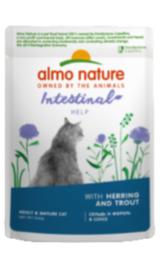 Almo Nature Влажный корм для взрослых кошек для поддержания пищеварения с сельдью и форелью в соусе (пауч)