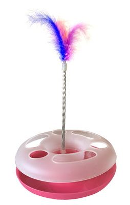 Купить homecat игрушка для кошек Трэк, с мячиком и перьями на пружине, круглая
