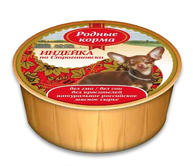 Родные корма влажный корм для собак, индейка по-строгановски (ламистер)
