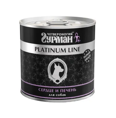 Купить Четвероногий Гурман platinum line консервы для взрослых собак всех пород, с сердцем и печенью в желе