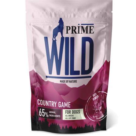 Купить prime wild grain free country game сухой беззерновой корм для щенков и собак всех пород с уткой и олениной