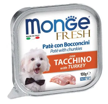 Monge Dog Fresh влажный корм для взрослых собак всех пород с индейкой (ламистер)