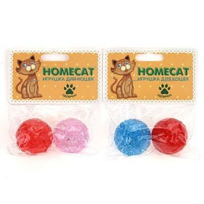 Купить homecat игрушка для кошек мячи пластиковые с колокольчиком