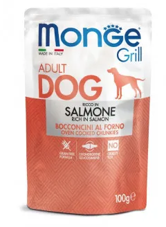 Monge Dog Grill влажный корм для взрослых собак всех пород с лососем (пауч)