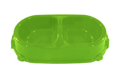 Купить favorite Миска для кошек и собак двойная нескользящая пластиковая салатово-мятная