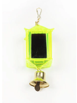 BEEZTEES Игрушка для птиц Зеркало с колокольчиком и фонариком желтое
