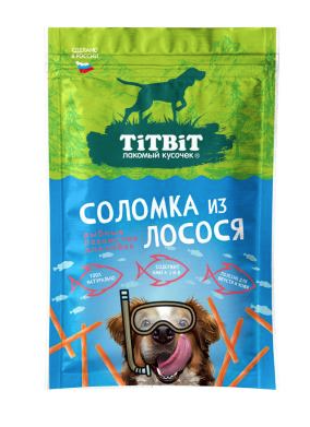 Купить titbit лакомство для собак соломка из лосося
