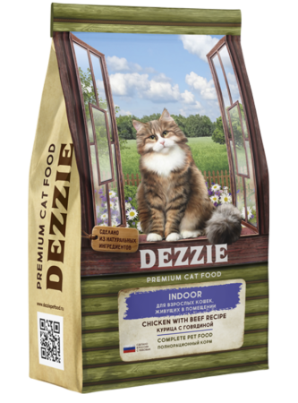 Купить dezzie сухой корм для домашних кошек курица с говядиной