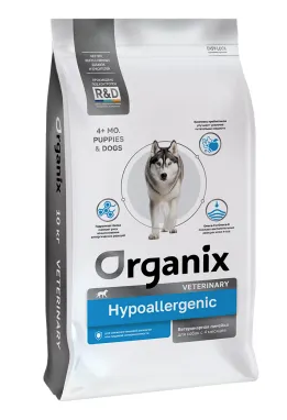Organix Hypoallergenic сухой диетический корм для щенков всех пород для снижения пищевой аллергии или пищевой непереносимости