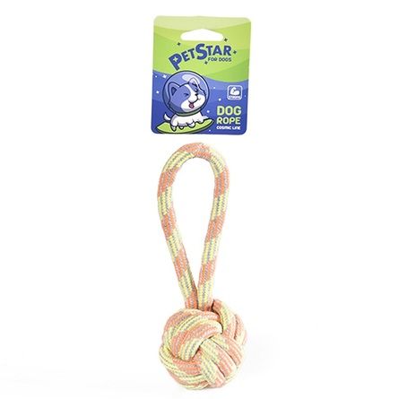 Купить petstar игрушка для собак МЯЧ с веревкой беж., текстиль