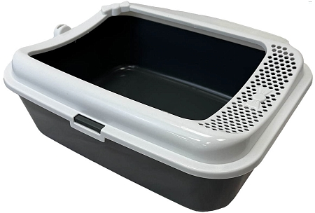 Купить НОМЕСАТ Бюджет туалет для кошек с бортиком серо-белый