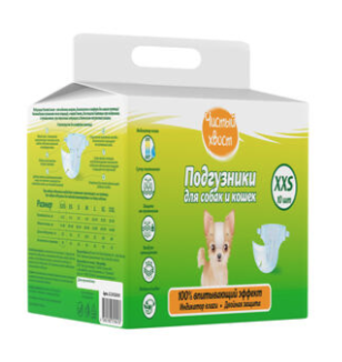 Купить ЧИСТЫЙ ХВОСТ Подгузники для собак и кошек xxs 1-2,5 кг