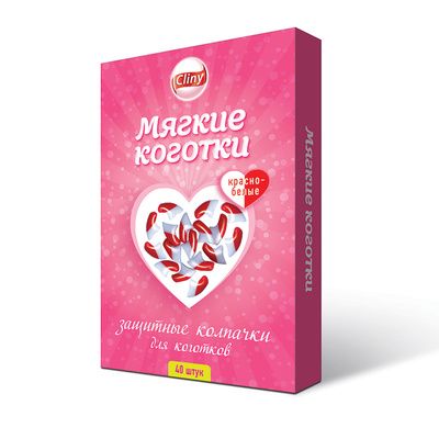 Купить cliny колпачки на когти для кошек "Мягкие коготки", красно-белые