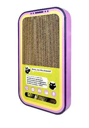 Купить mr.kranch Кранчфон когтеточка для кошек из картона с шариком и кошачьей мятой