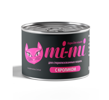 MI-MI консервы для взрослых кастрированных котов и стерилизованных кошек с кроликом в соусе
