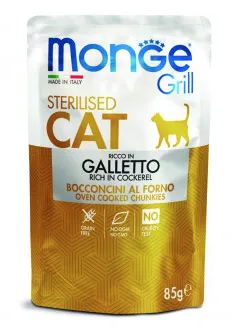 Monge Cat Grill влажный корм для стерилизованных кошек с итальянской курицей (пауч)