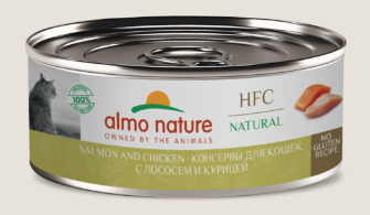 Купить almo nature (hfc, natural, salmon and chicken) Консервы для кошек и котят с лососем и курицей