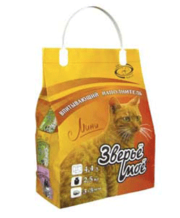 Зверьё моё Наполнитель для кошек минеральный впитывающий Мини