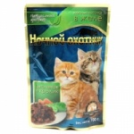 Ночной охотник влажный корм для котят кусочки в желе цыпленок и кролик (пауч)