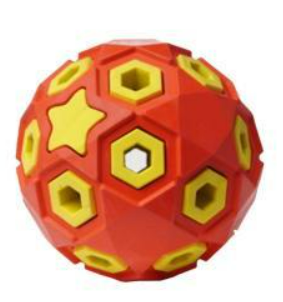 Homepet SILVER SERIES игрушка для собак мяч звездное небо красно-желтый каучук