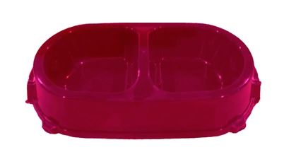 Купить favorite Миска для кошек и собак двойная нескользящая пластиковая рубино-фиолетовая