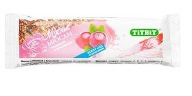Купить titbit лакомство для собак Мюсли berry с индейкой и брусникой, 1 шт.
