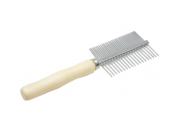 Каскад Расческа для собак и кошек деревянная ручка двухсторонняя редкий и частый зуб №3