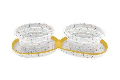 Купить СКИДКА ferribiella Конфетти силиконовая складная миска для собак и кошек, белая