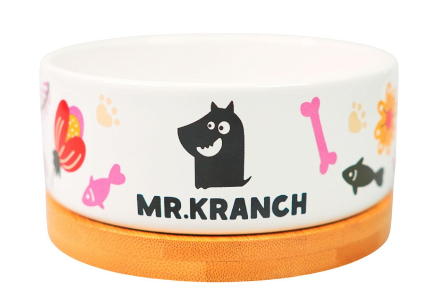 Купить mr.kranch bamboo Цветы Прованса миска керамическая на бамбуковой подставке для собак и кошек, розовая