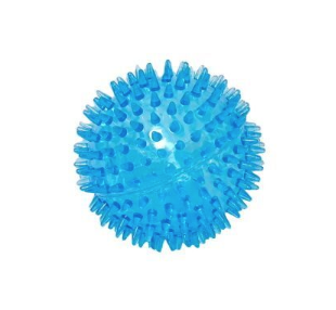 HOMEPET TPR игрушка для собак мячик с шипами с пищалкой синий