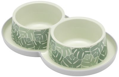 Купить moderna trendy eden миска двойная керамическая нескользящая с защитой от муравьев для собак и кошек, зеленая