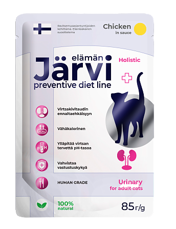 Купить jarvi preventive diet line urinary влажный корм для кошек для профилактики заболеваний МКБ Курица в соусе (пауч)