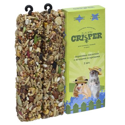 Купить mr.crisper лакомство для хомяков, мышей и крыс: зерновые палочки с ягодами и орехами