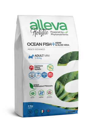 Купить alleva holistic dog adult ocean fish mini сухой корм для взрослых собак мелких и миниатюрных пород с океанической рыбой, коноплей и алое вера