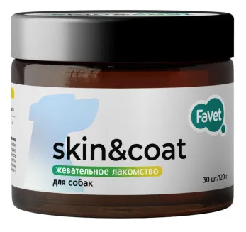 Favet MultivitaminDog Soft Chews мультивитаминное лакомство для собак для кожи и шерсти