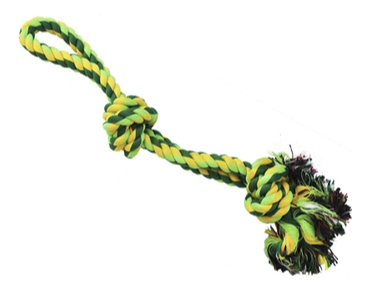 №1 игрушка для собак Грейфер веревка плетеная с 2-мя узлами и ручкой