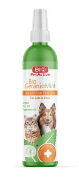 СКИДКА BioPetActive Bio Geraniomint спрей для ухода за кожей и шерстью кошек и собак