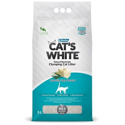 Купить cat's white наполнитель для кошек комкующийся с ароматом марсельского мыла