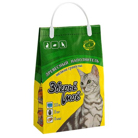 Купить Зверье Мое Наполнитель для кошек древесный, мелкие гранулы