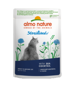 Almo Nature Влажный корм для стерилизованных кошек с морским коктейлем в соусе (пауч)