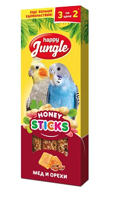 Happy Jungle лакомство для птиц палочки с медом и орехами