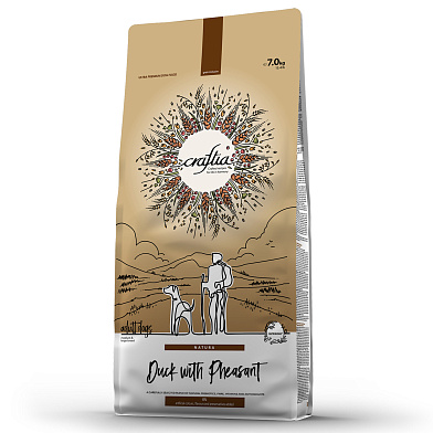 CRAFTIA NATURA сухой корм для взрослых собак средних и крупных пород с уткой и фазаном
