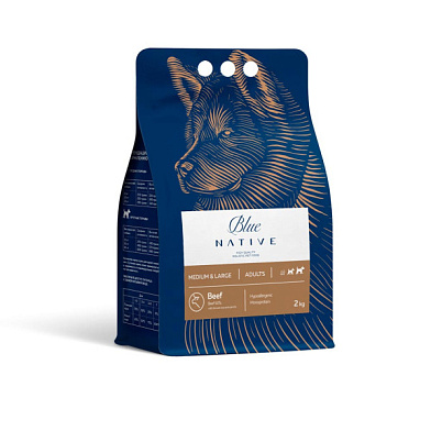 Blue Native Holistic сухой корм для взрослых собак средних и крупных пород, с говядиной