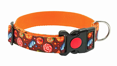 Art Line ошейник для собак капрон c принтом карамель, фастекс