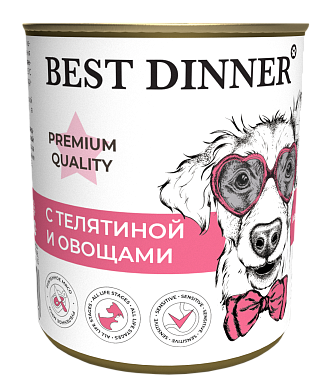 Best Dinner Premium Меню №4 консервы для собак и щенков с телятиной и овощами