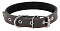 Homepet ошейник для собак кожаный простой простроченный черный