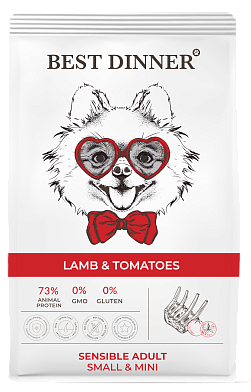 Best Dinner сухой корм для взрослых собак мелких пород с ягненком и томатами